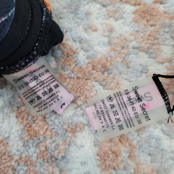 Sweet Secret Black Tropical Flower 2 Piece Bikini - Size EU 36 - Picture 6 of 7